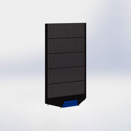 Hoekstelling perforatie - H215 x B140 x D57 cm - 1 niveau - Zwart
