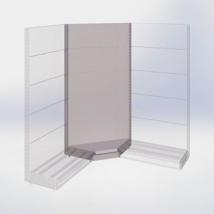 Hoekstelling perforatie - H215 x B140 x D57 cm - 1 niveau - Grijs