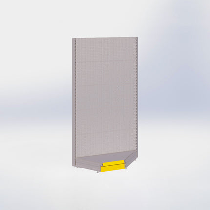 Hoekstelling perforatie - H215 x B140 x D57 cm - 1 niveau - Grijs