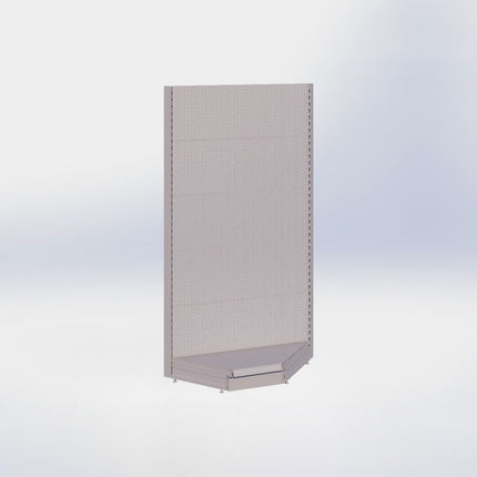 Hoekstelling perforatie - H215 x B140 x D57 cm - 1 niveau - Grijs