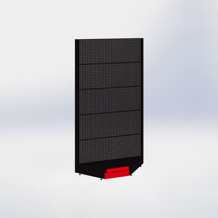 Hoekstelling perforatie - H215 x B140 x D57 cm - 1 niveau - Zwart