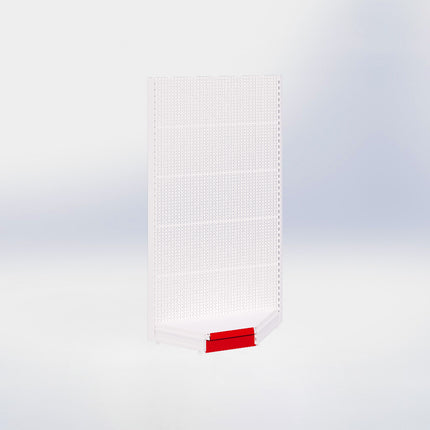 Hoekstelling perforatie - H215 x B140 x D57 cm - 1 niveau - Wit