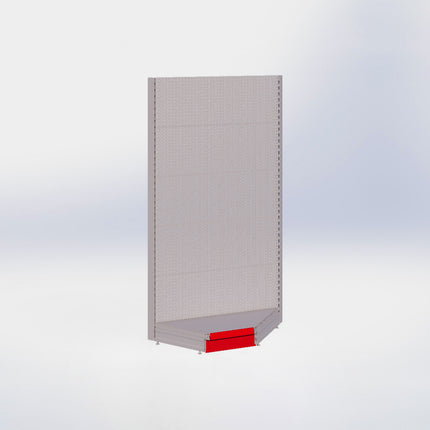 Hoekstelling perforatie - H215 x B140 x D57 cm - 1 niveau - Grijs