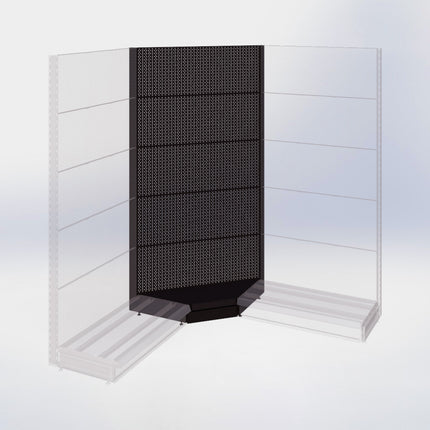 Hoekstelling perforatie - H215 x B140 x D57 cm - 1 niveau - Zwart
