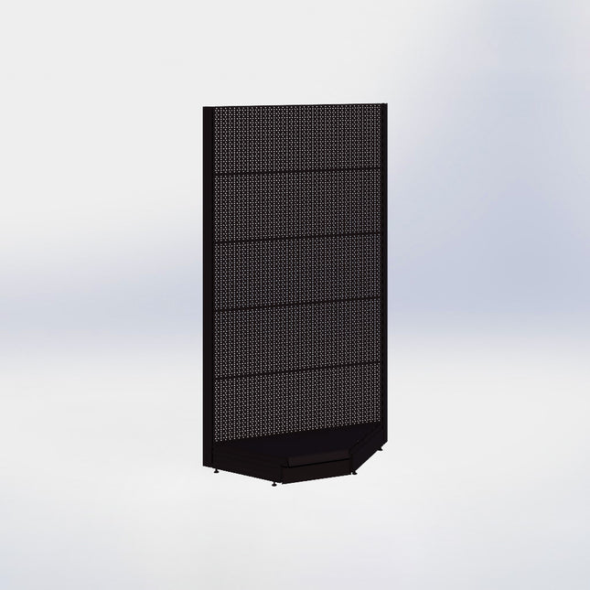 Hoekstelling perforatie - H215 x B140 x D57 cm - 1 niveau - Zwart