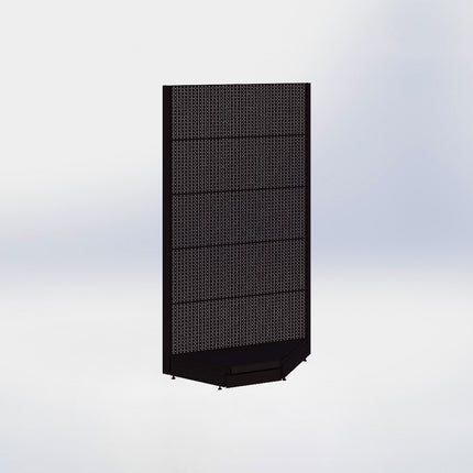 Hoekstelling perforatie - H215 x B140 x D37 cm - 1 niveau - Zwart