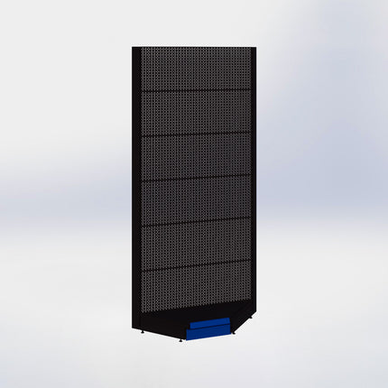 Hoekstelling perforatie - H250 x B140 x D57 cm - 1 niveau - Zwart