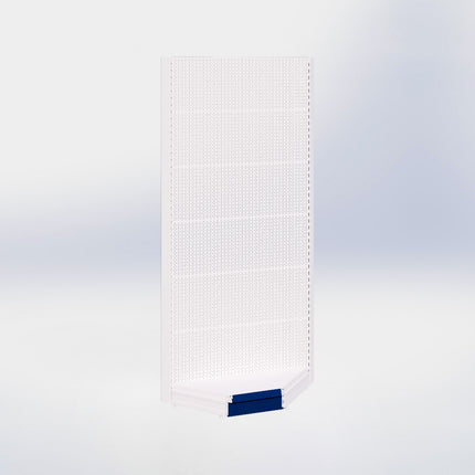 Hoekstelling perforatie - H250 x B140 x D37 cm - 1 niveau - Wit
