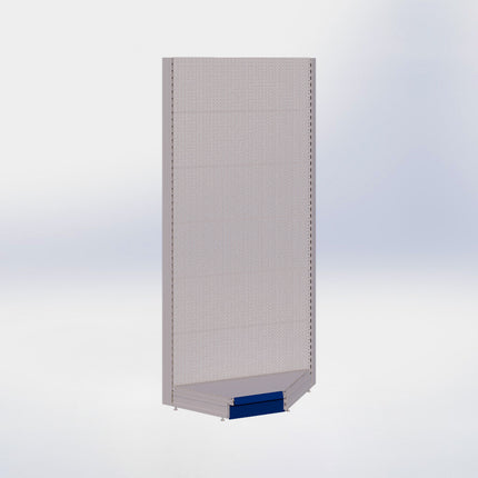 Hoekstelling perforatie - H250 x B140 x D57 cm - 1 niveau - Grijs