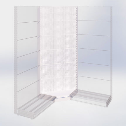 Hoekstelling perforatie - H250 x B140 x D37 cm - 1 niveau - Wit