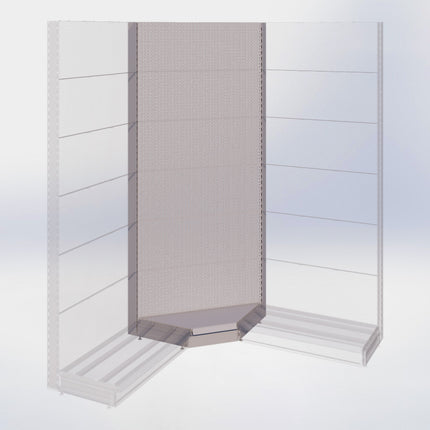 Hoekstelling perforatie - H250 x B140 x D57 cm - 1 niveau - Grijs