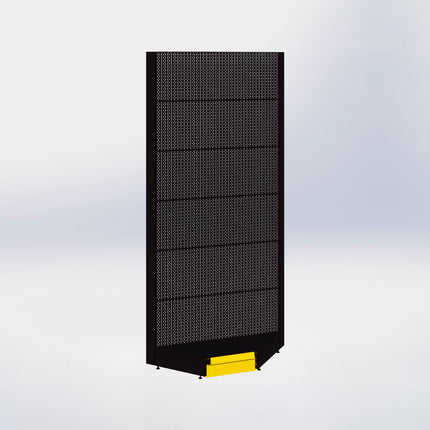 Hoekstelling perforatie - H250 x B140 x D57 cm - 1 niveau - Zwart