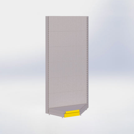 Hoekstelling perforatie - H250 x B140 x D57 cm - 1 niveau - Grijs