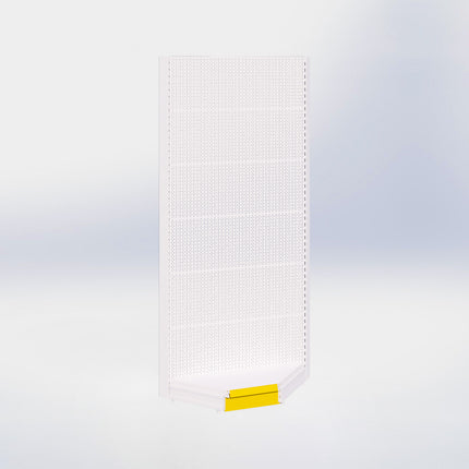 Hoekstelling perforatie - H250 x B140 x D37 cm - 1 niveau - Wit