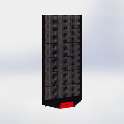 Hoekstelling perforatie - H250 x B140 x D57 cm - 1 niveau - Zwart