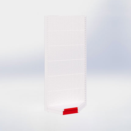 Hoekstelling perforatie - H250 x B140 x D37 cm - 1 niveau - Wit