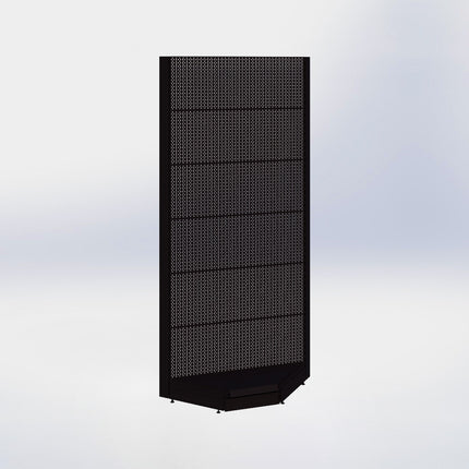 Hoekstelling perforatie - H250 x B140 x D57 cm - 1 niveau - Zwart