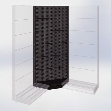 Hoekstelling perforatie - H250 x B140 x D57 cm - 1 niveau - Zwart