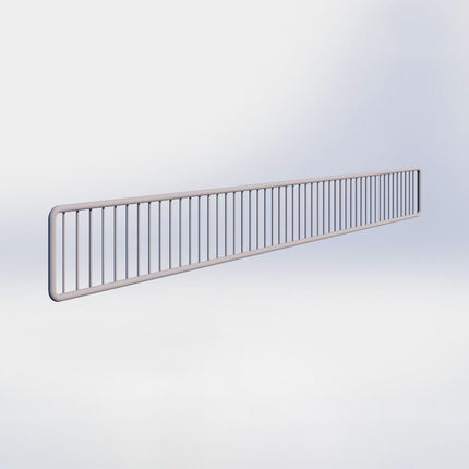 Metalen voorkanthouder - H9,5 x B100 cm - Grijs