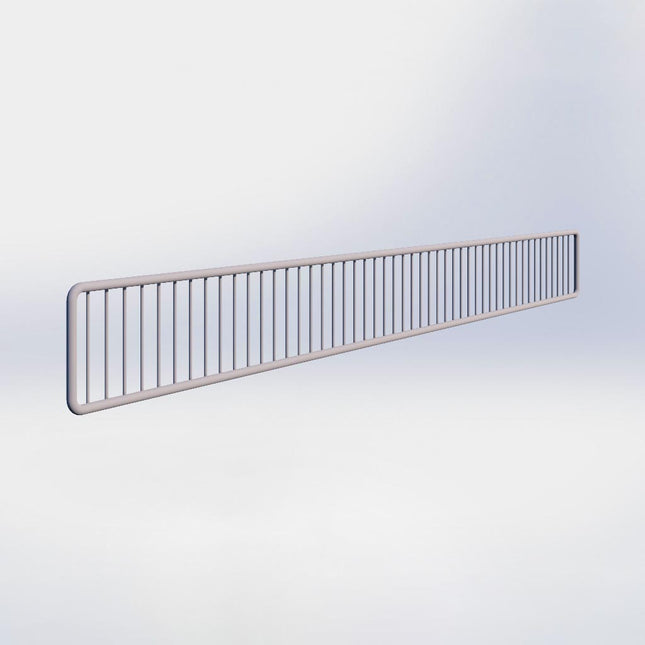 Metalen voorkanthouder - H9,5 x B100 cm - Grijs