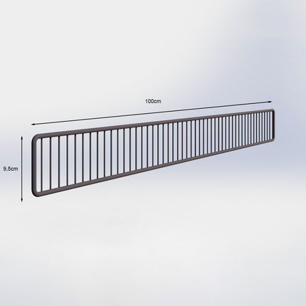 Metalen voorkanthouder - H9,5 x B100 cm - Antraciet