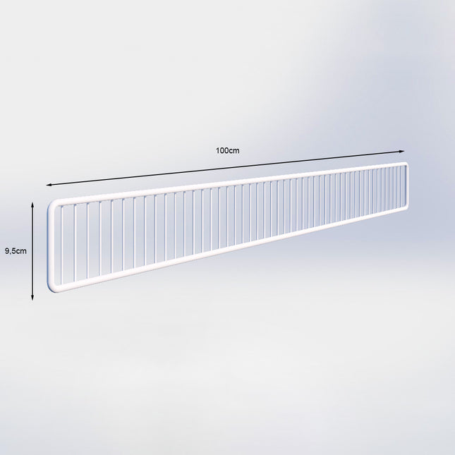 Metalen voorkanthouder - H9,5 x B100 cm - Wit