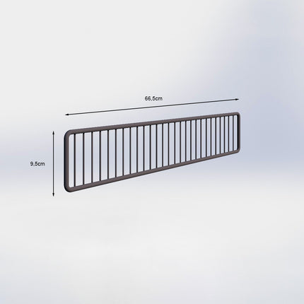 Metalen voorkanthouder - H9,5 x B66,5 cm - Antraciet