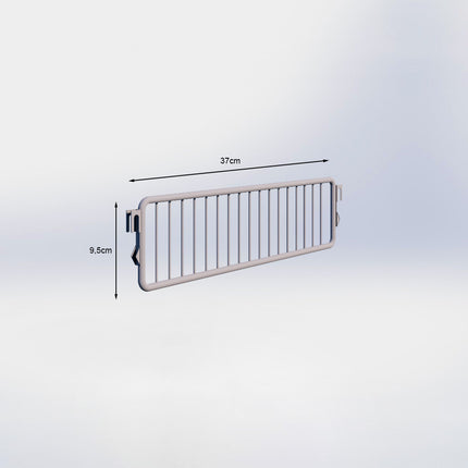 Metalen vakverdelers - H9,5 x D37 cm - Grijs