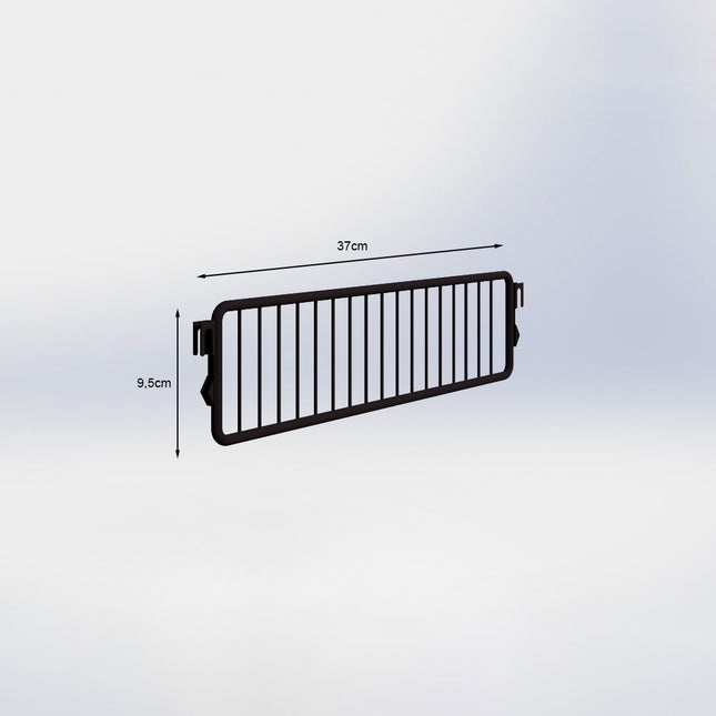 Metalen vakverdelers - H9,5 x D37 cm - Zwart