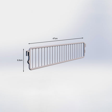 Metalen vakverdelers - H9,5 x D47 cm - Grijs