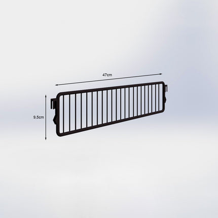 Metalen vakverdelers - H9,5 x D47 cm - Zwart