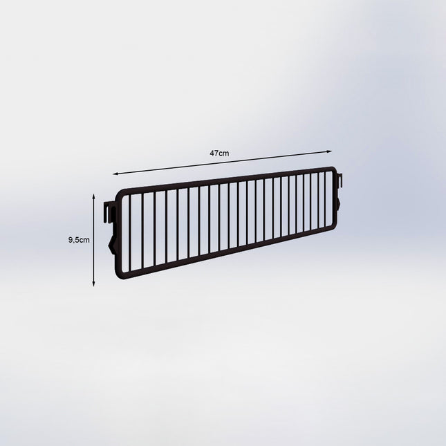 Metalen vakverdelers - H9,5 x D47 cm - Zwart