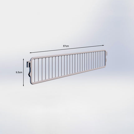 Metalen vakverdelers - H9,5 x D57 cm - Grijs