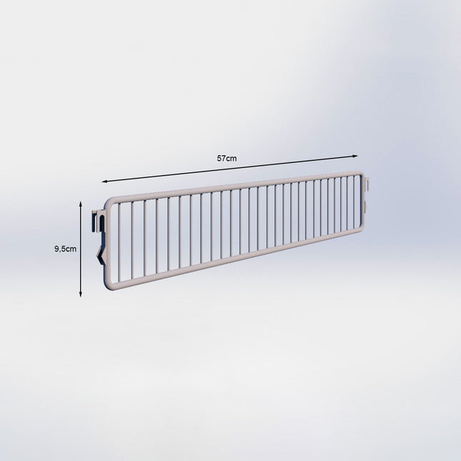 Metalen vakverdelers - H9,5 x D57 cm - Grijs