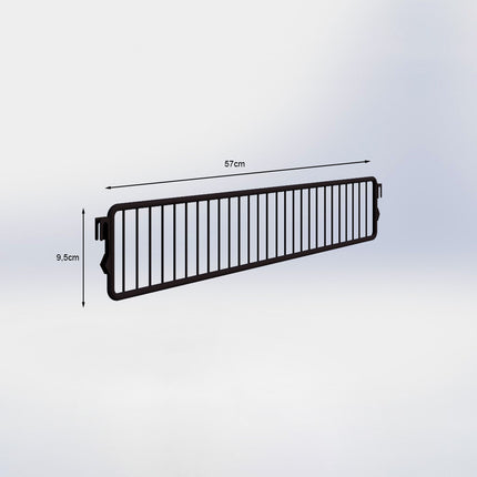 Metalen vakverdelers - H9,5 x D57 cm - Zwart