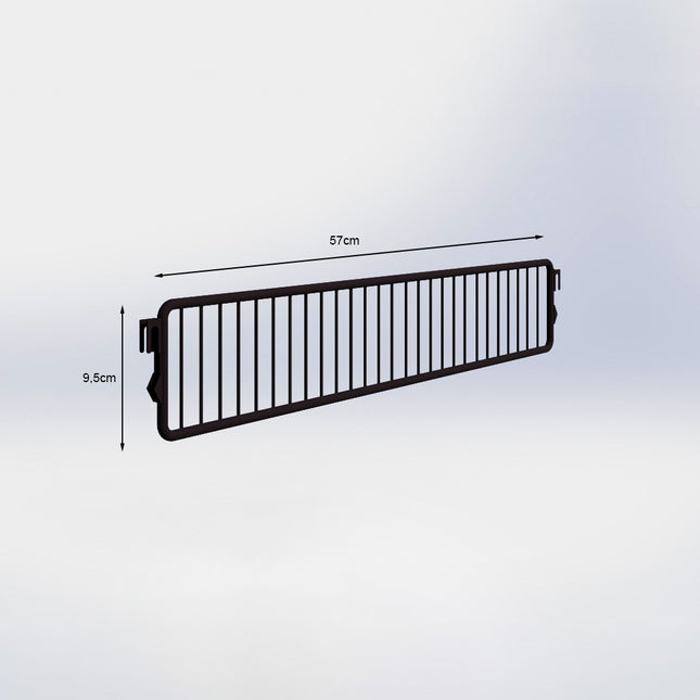 Metalen vakverdelers - H9,5 x D57 cm - Zwart