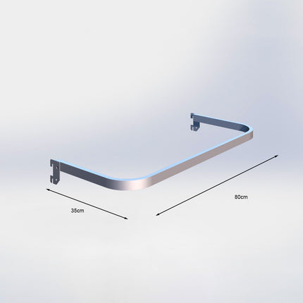 Kledingbeugel - L80 x D35 cm - Chroom