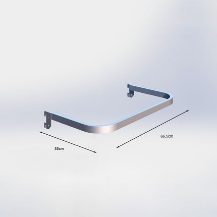 Kledingbeugel - L66,5 x D35 cm - Chroom