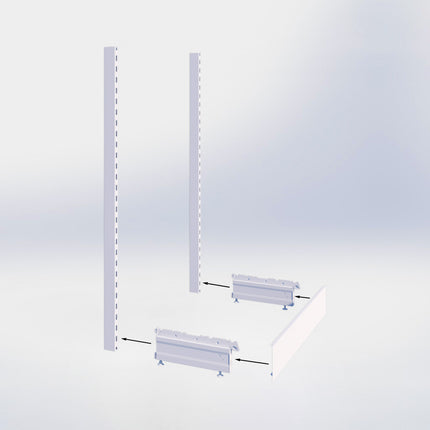 Kopstelling perforatie - H140 x B80 x D67 cm - 2 niveaus - Antraciet