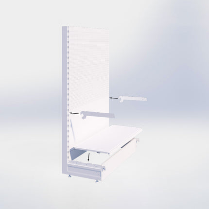 Kopstelling perforatie - H140 x B80 x D67 cm - 2 niveaus - Antraciet