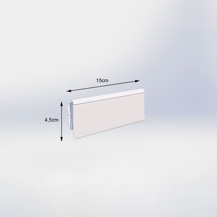 Prijsstrip Wit voor hoekplank van 57 cm