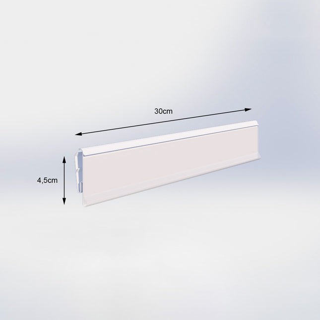 Prijsstrip Wit voor hoekplank van 47 cm