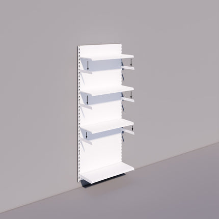 Wandrailstelling - H200 x B100 x D47 cm - 4 niveaus - Wit