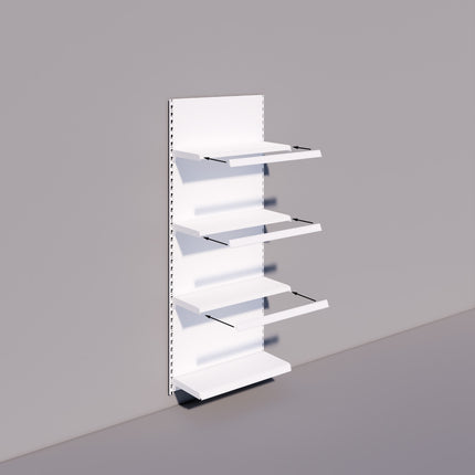 Wandrailstelling - H200 x B100 x D47 cm - 4 niveaus - Wit