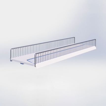 Metalen voorkanthouder - H9,5 x B80 cm - Grijs