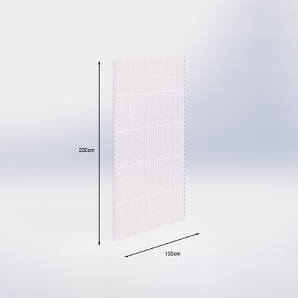 Wandrailstelling perforatie - H200 x B100 cm - Wit