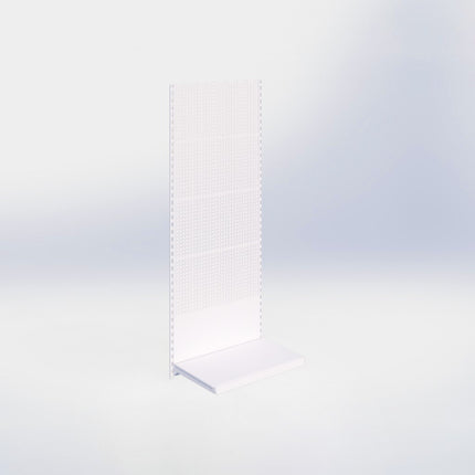 Wandrailstelling perforatie - H200 x B100 x D47 cm - 1 niveau - Wit