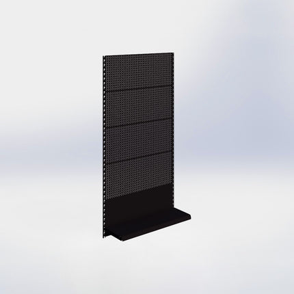 Wandrailstelling perforatie - H200 x B100 x D30 cm - 1 niveau - Zwart