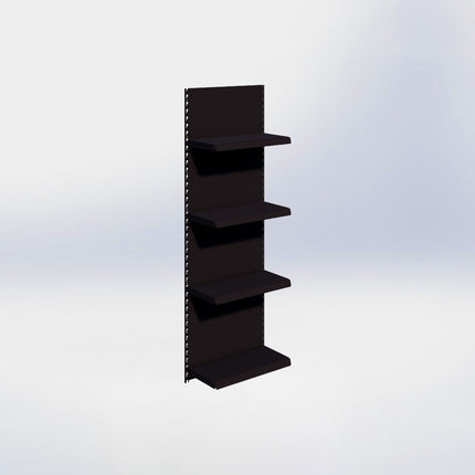 Wandrailstelling - H200 x B66,5 x D30 cm - 4 niveaus - Zwart