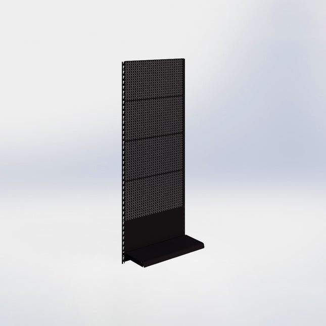 Wandrailstelling perforatie - H200 x B80 x D30 cm - 1 niveau - Zwart